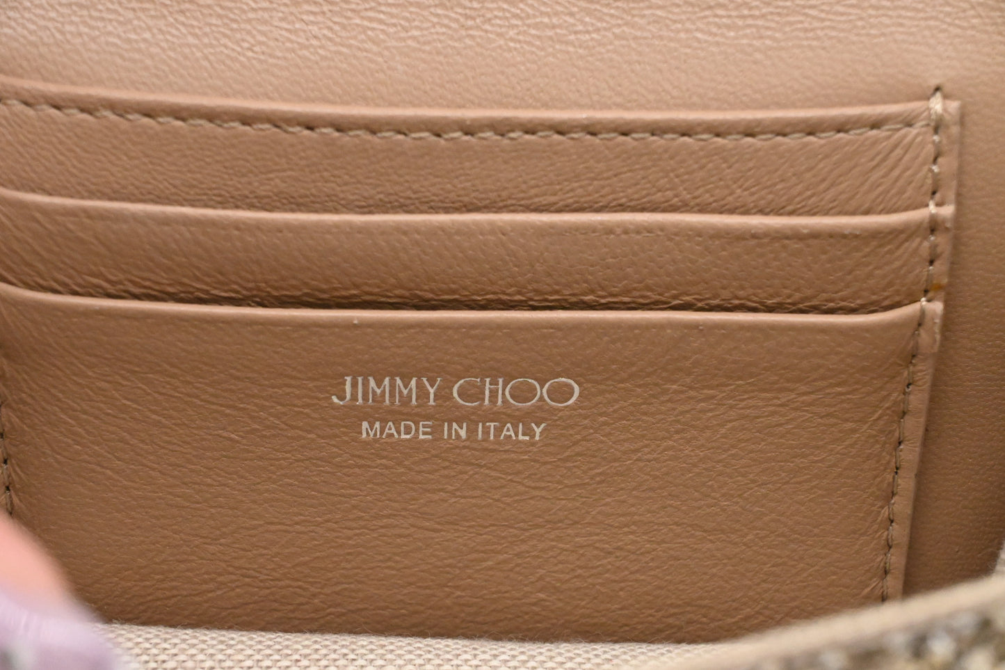 Jimmy Choo Finley in Champagne Gold Glittered Leather