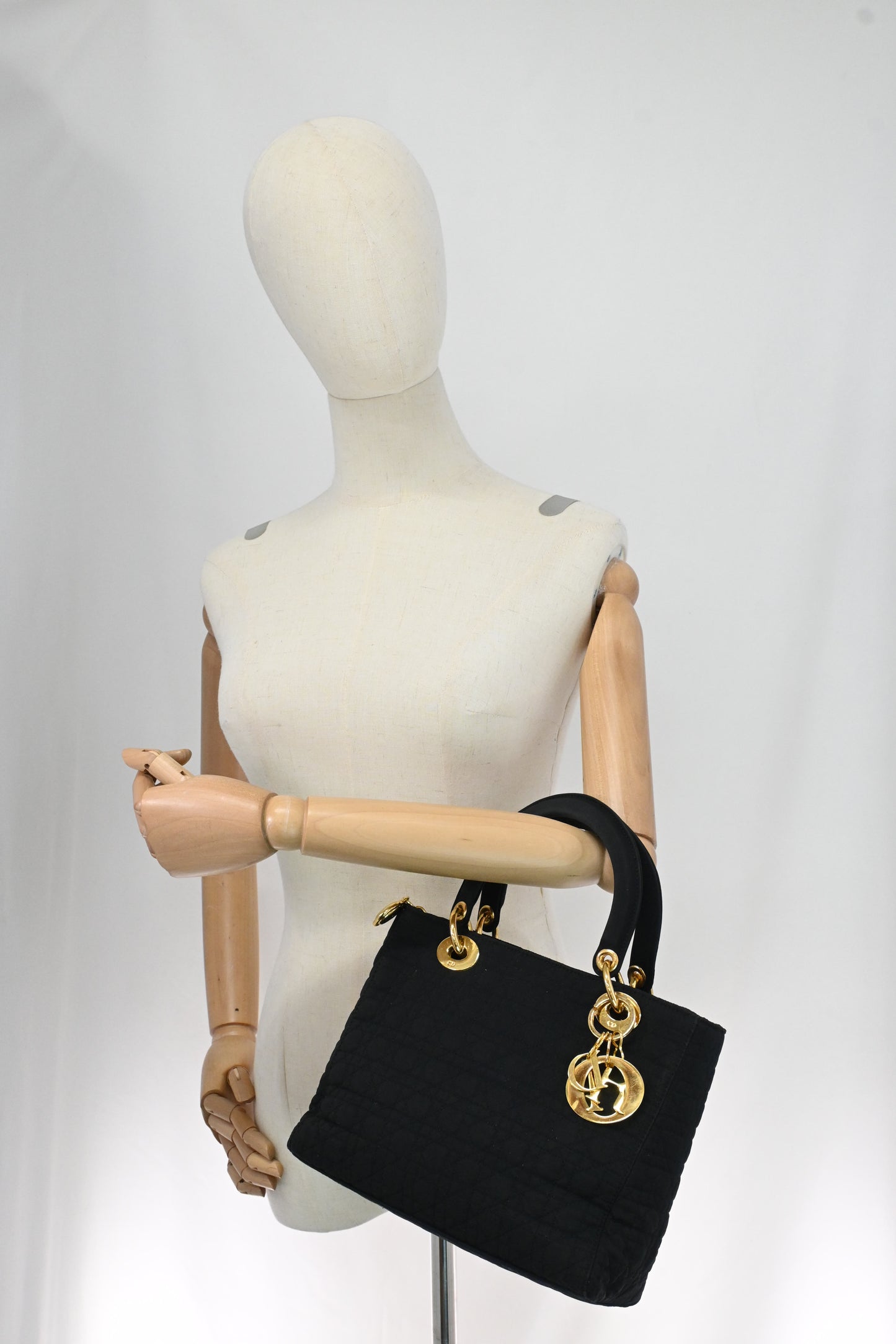 Dior Medium Lady Dior in Black Nylon
