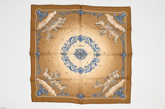 Hermes 'Cosmos' Gavroche in Light Brown Silk