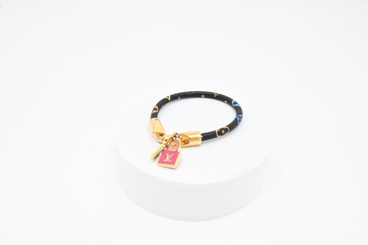 Louis Vuitton Luck It Bracelet in Black Multicolor Canvas