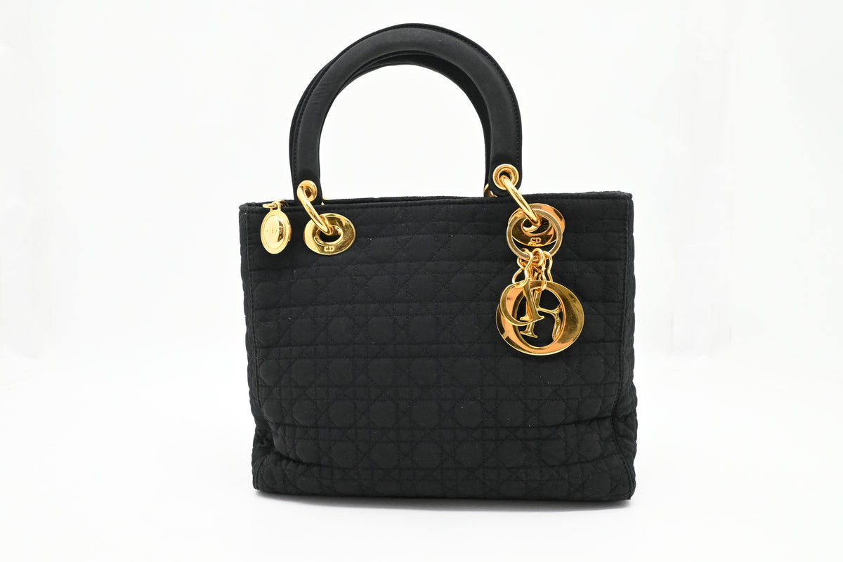 Dior Medium Lady Dior in Black Nylon