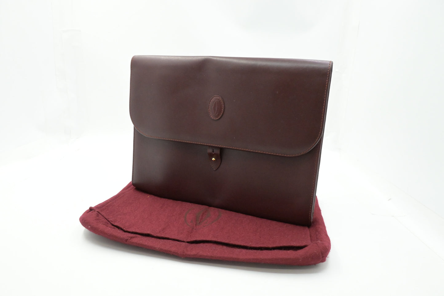 Cartier Large Clutch in Burgundy Leather