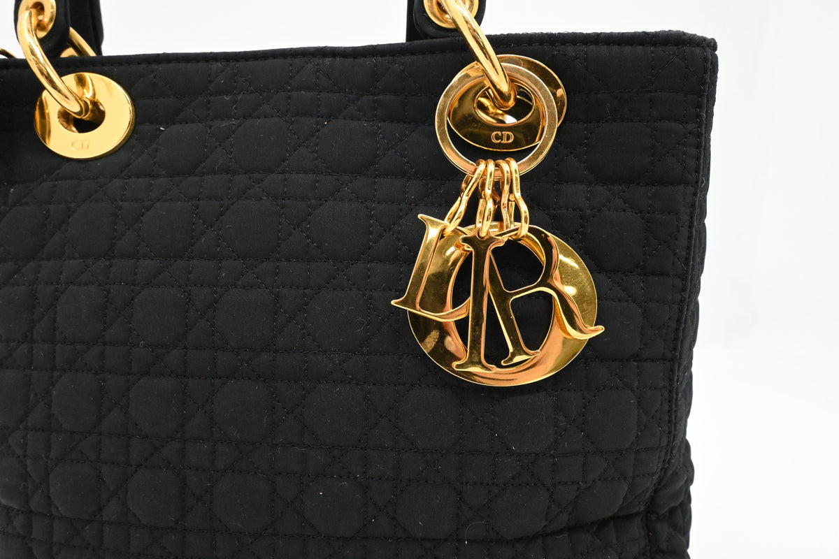Dior Medium Lady Dior in Black Nylon