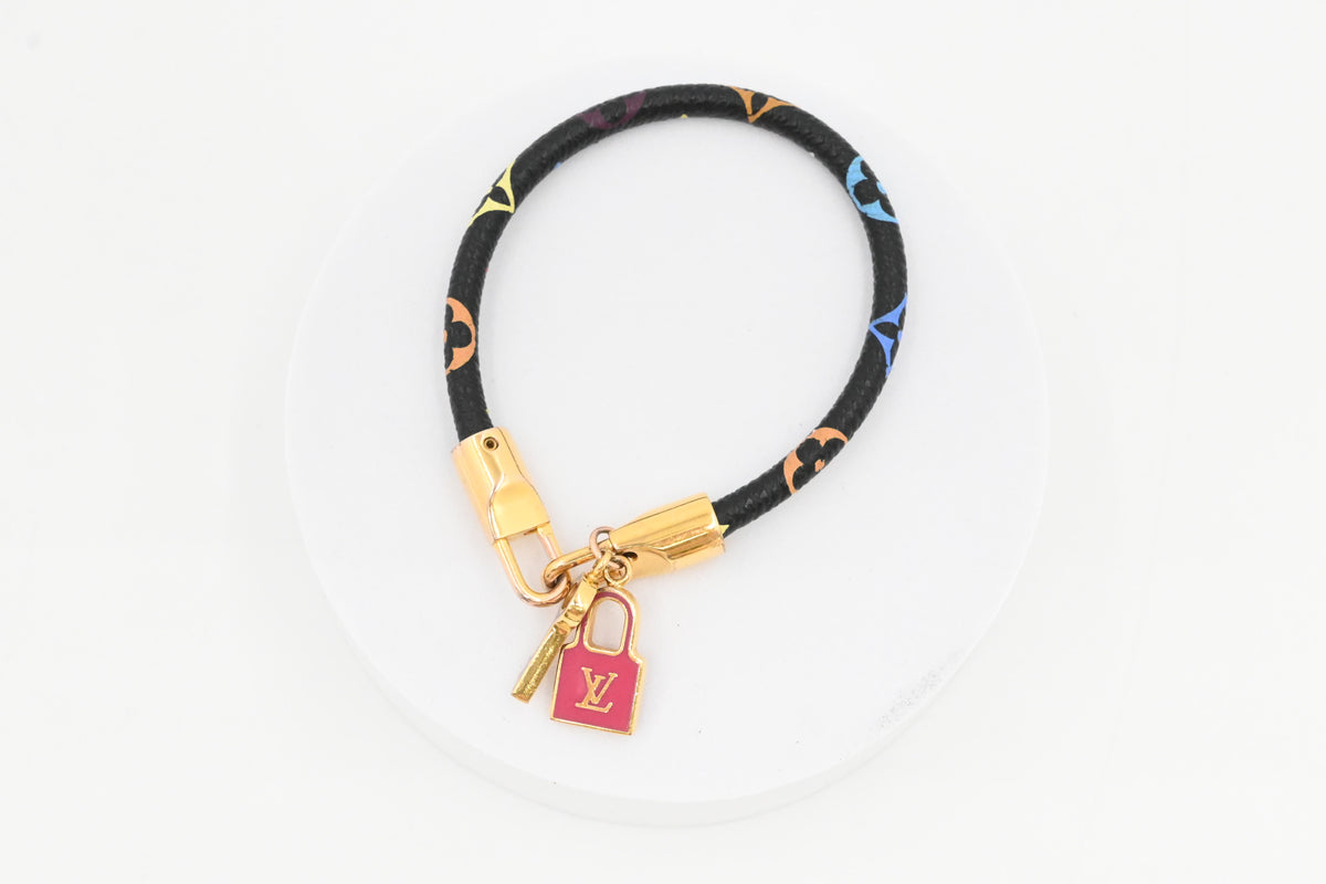 Louis Vuitton Luck It Bracelet in Black Multicolor Canvas