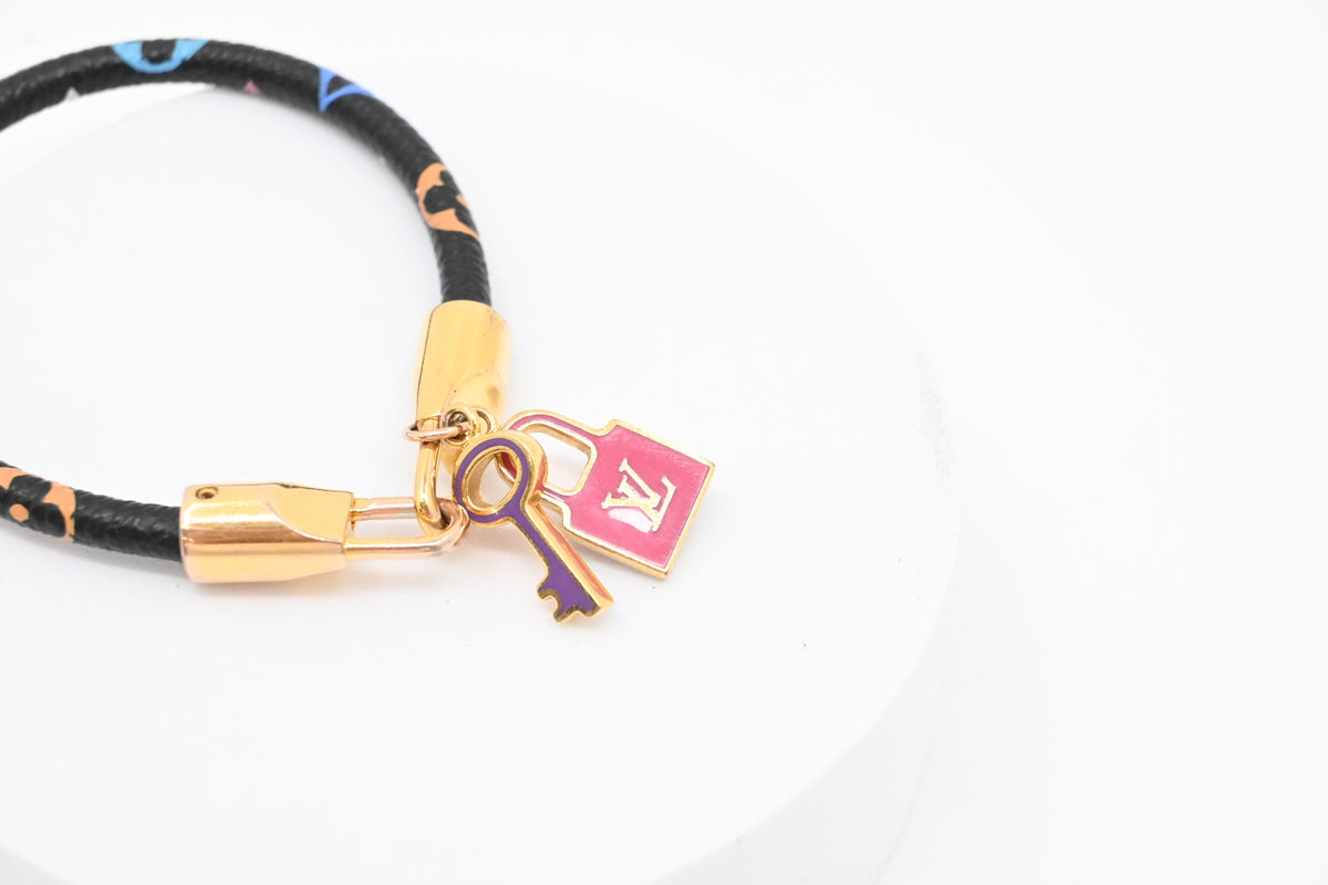 Louis Vuitton Luck It Bracelet in Black Multicolor Canvas