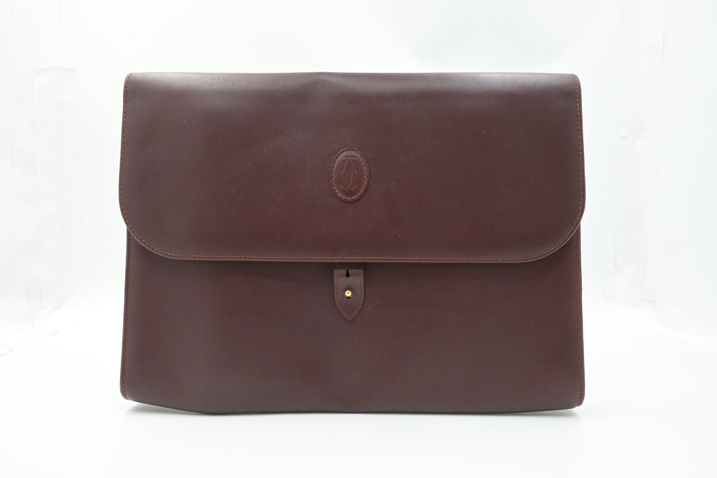 Cartier Large Clutch in Burgundy Leather