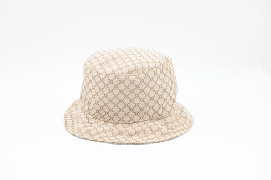 Celine Bucket Hat in Beige Canvas