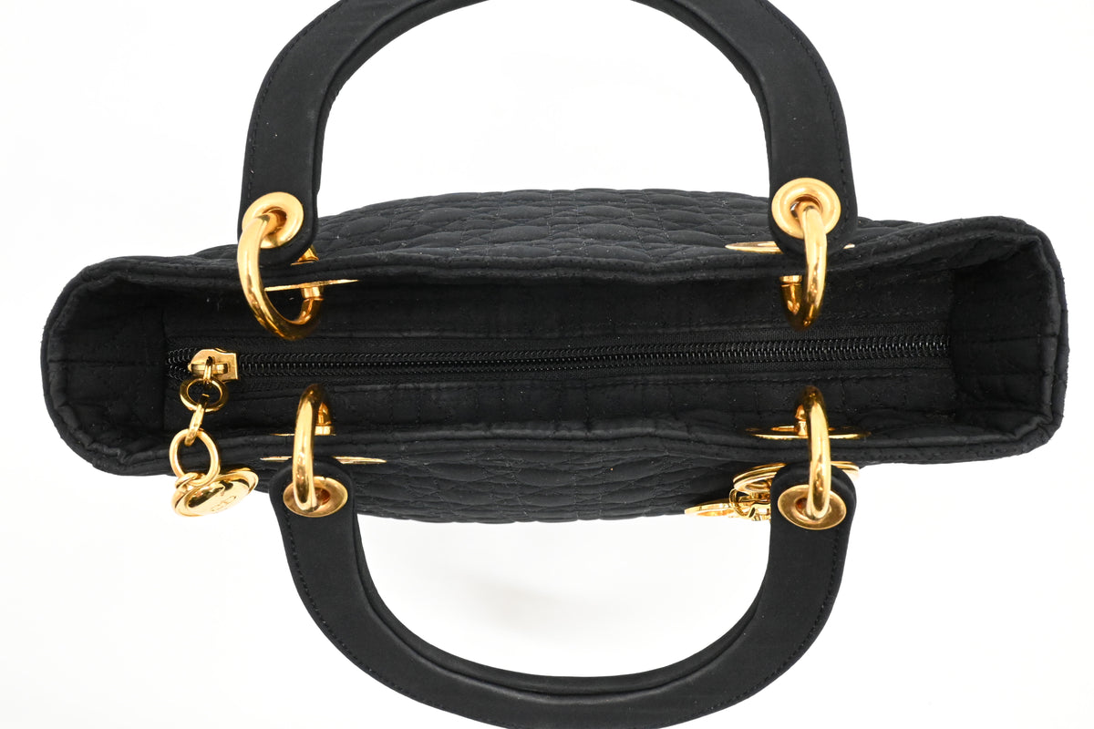 Dior Medium Lady Dior in Black Nylon