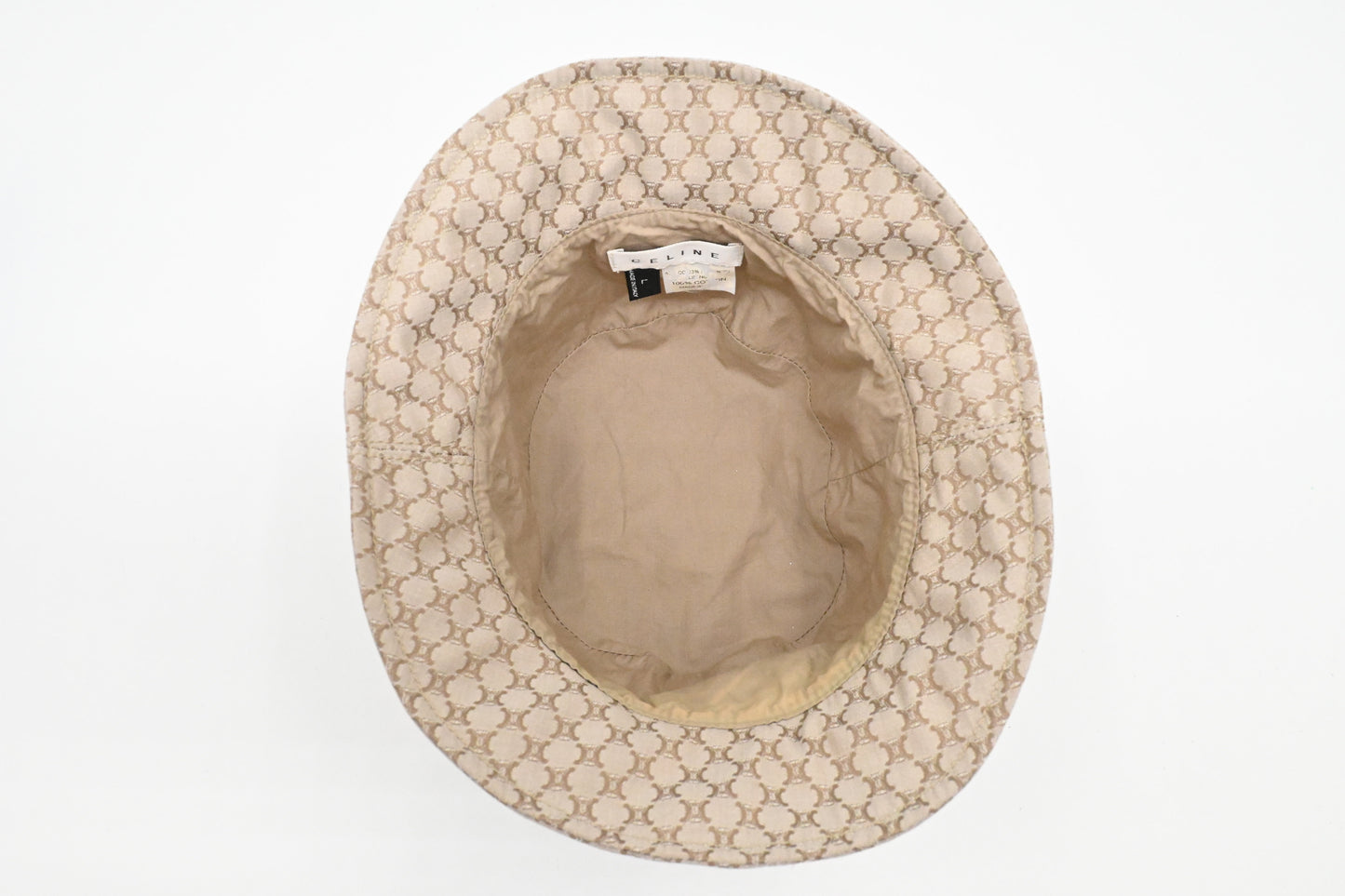 Celine Bucket Hat in Beige Canvas