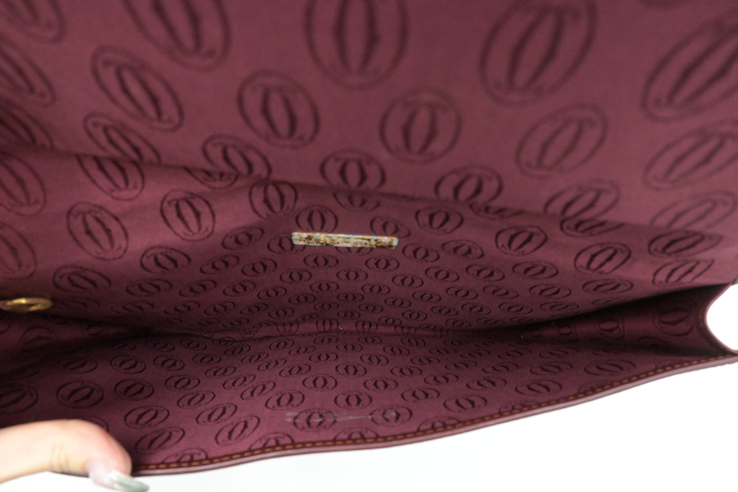 Cartier Large Clutch in Burgundy Leather