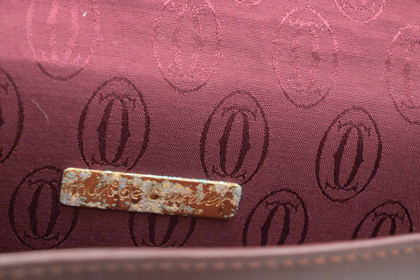Cartier Large Clutch in Burgundy Leather