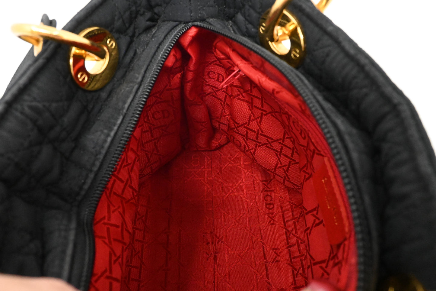 Dior Medium Lady Dior in Black Nylon