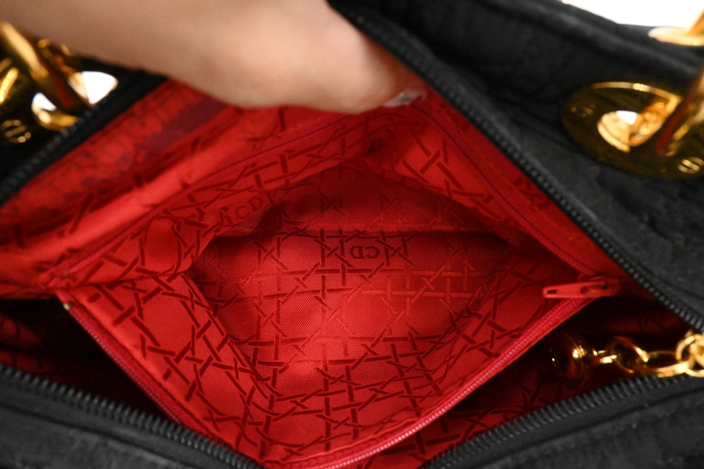 Dior Medium Lady Dior in Black Nylon