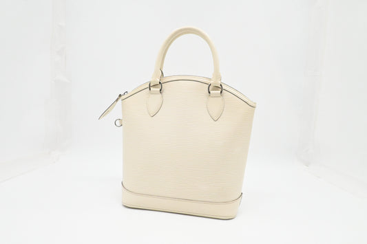 Louis Vuitton Lockit Vertical Handbag in Epi White leather