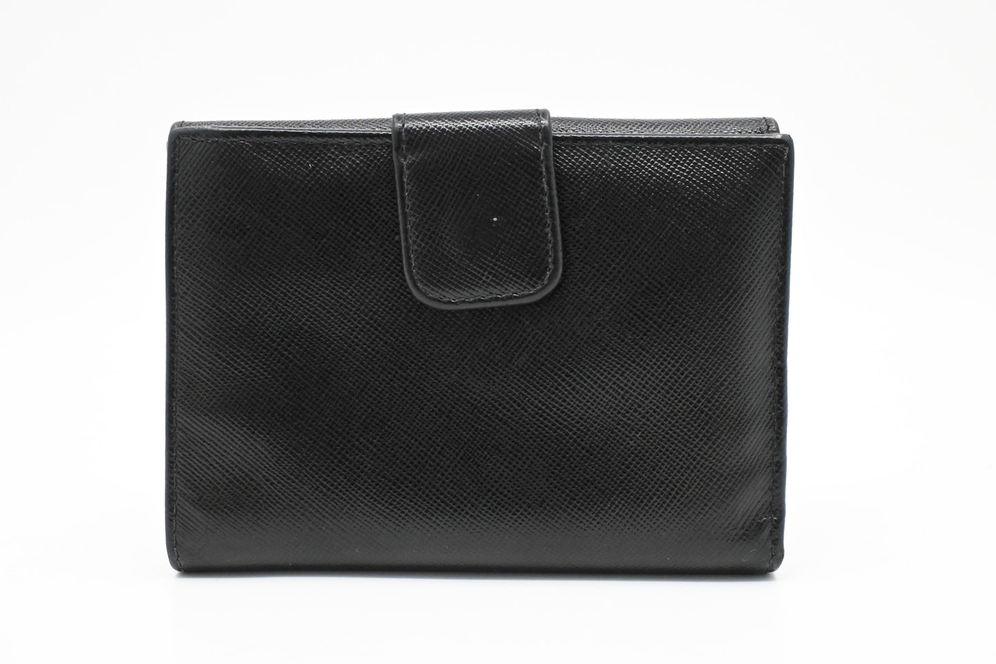 Prada Compact Wallet in Black Saffiano Leather