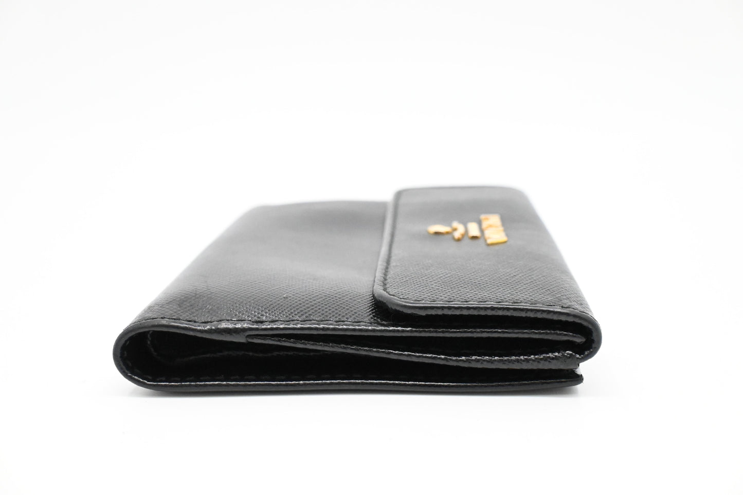 Prada Compact Wallet in Black Saffiano Leather