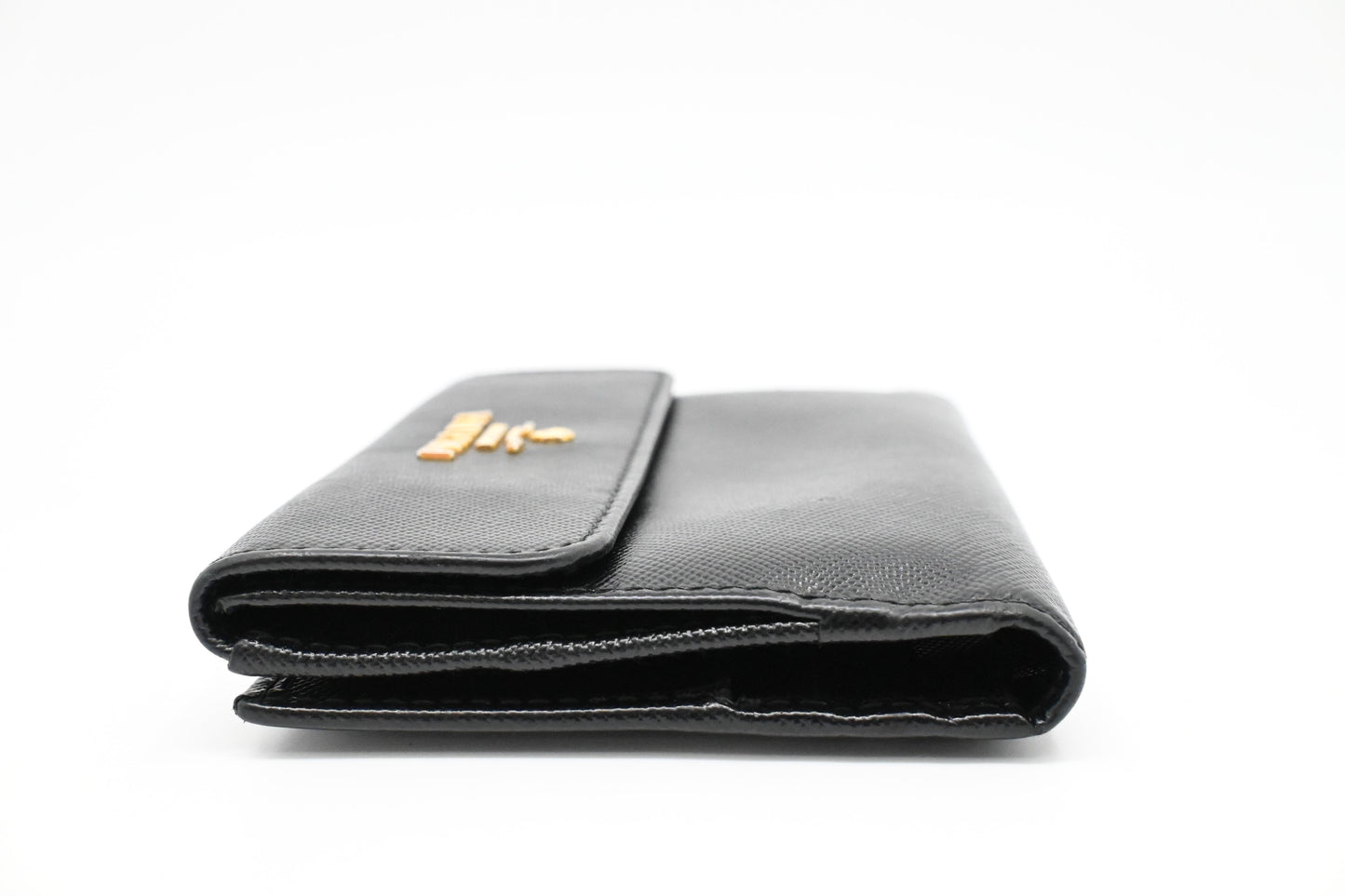 Prada Compact Wallet in Black Saffiano Leather