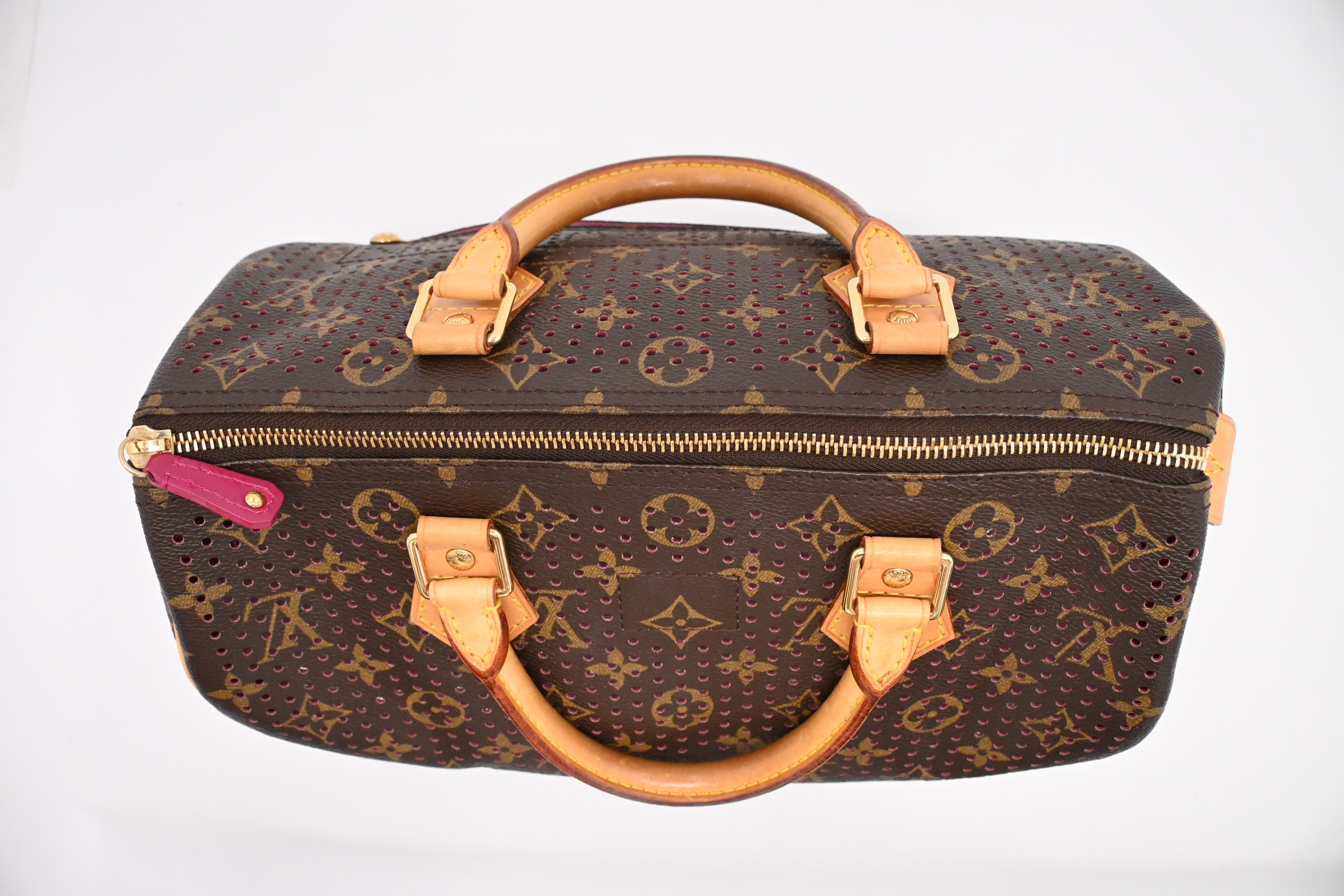 Louis Vuitton Speedy 30 in Pink Perforated Monogram Canvas