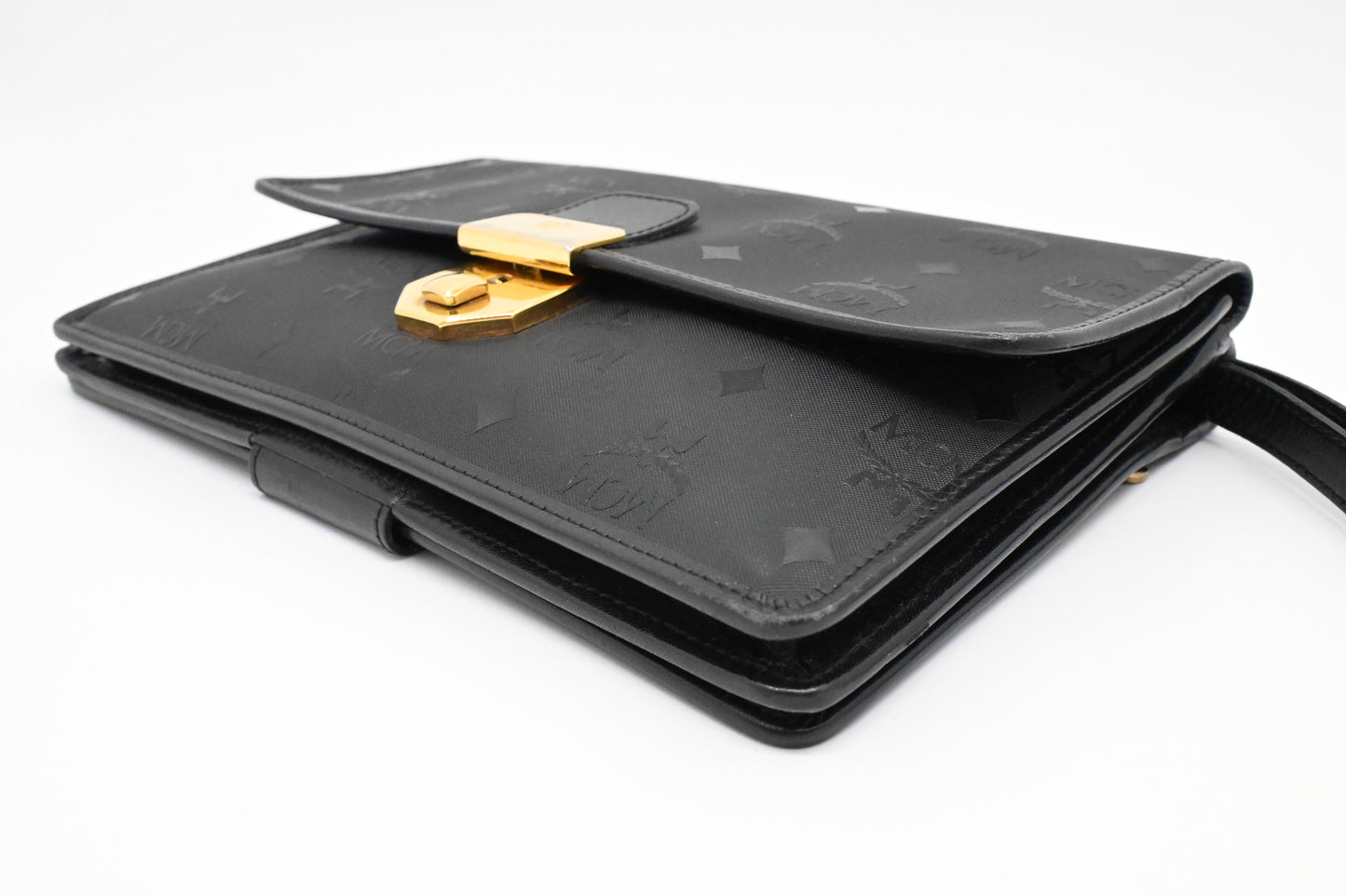 MCM Clutch Bag in Black Visetos Canvas