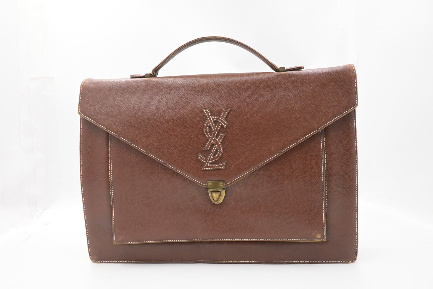 YSL Saint Laurent Business Bag in Brown Leather