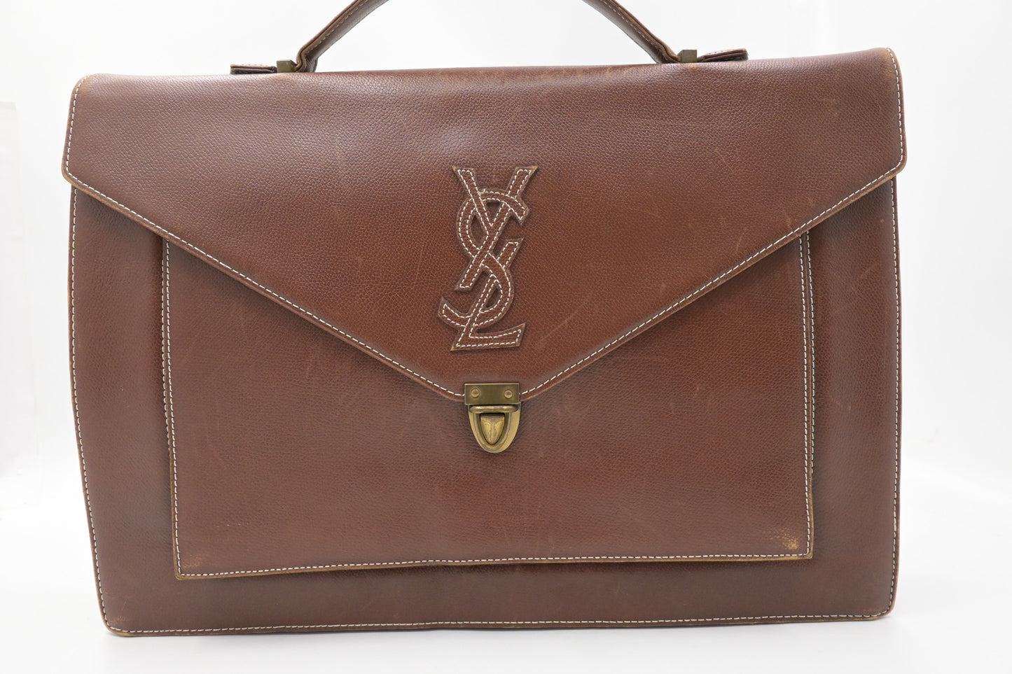 YSL Saint Laurent Business Bag in Brown Leather