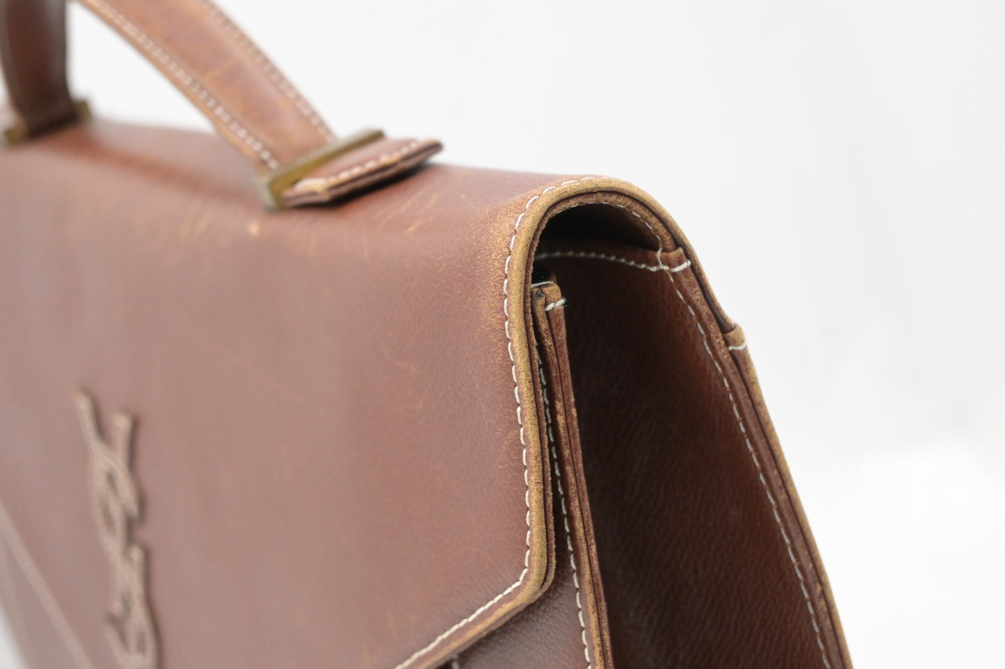 YSL Saint Laurent Business Bag in Brown Leather