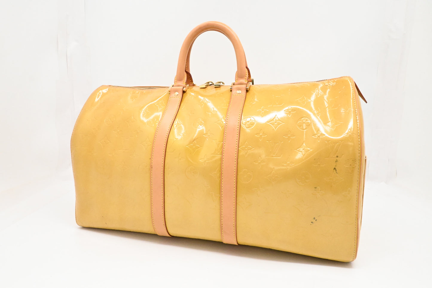 Louis Vuitton Keepall 45 in Yellow Vernis Leather