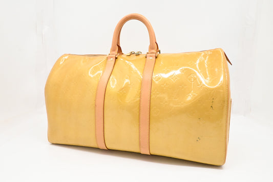 Louis Vuitton Keepall 45 in Yellow Vernis Leather