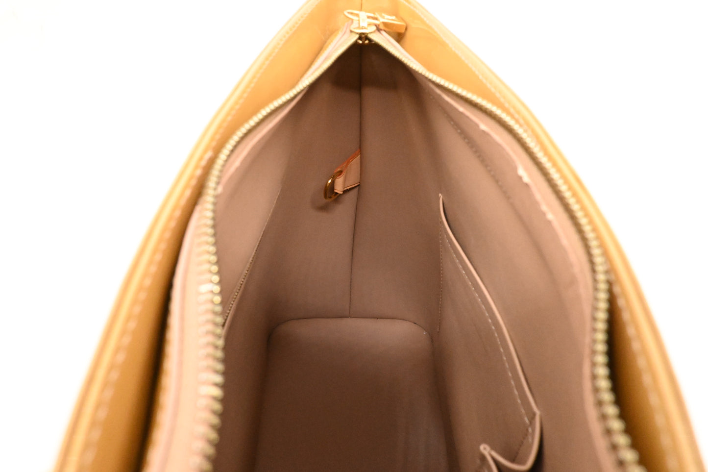 Louis Vuitton Houston in Beige Vernis Leather