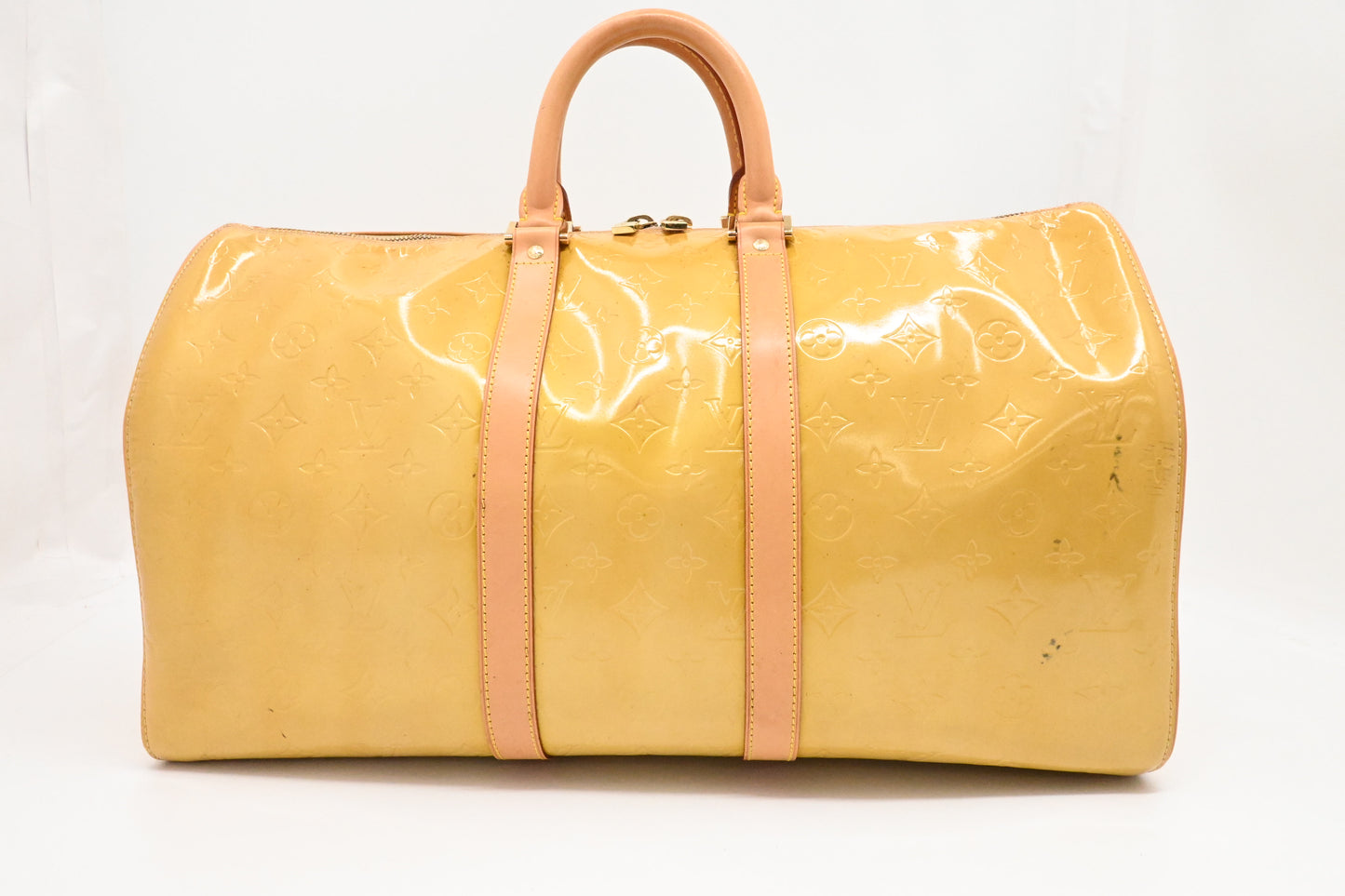Louis Vuitton Keepall 45 in Yellow Vernis Leather