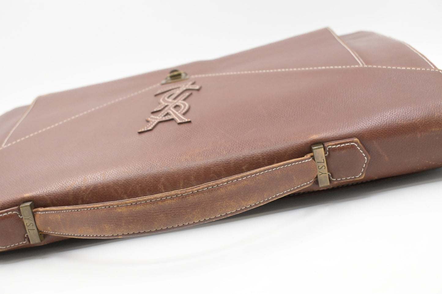 YSL Saint Laurent Business Bag in Brown Leather