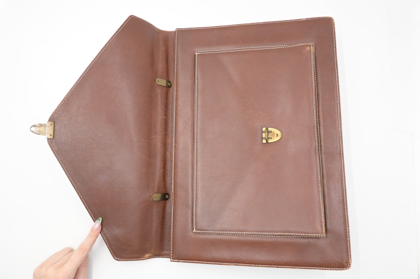 YSL Saint Laurent Business Bag in Brown Leather