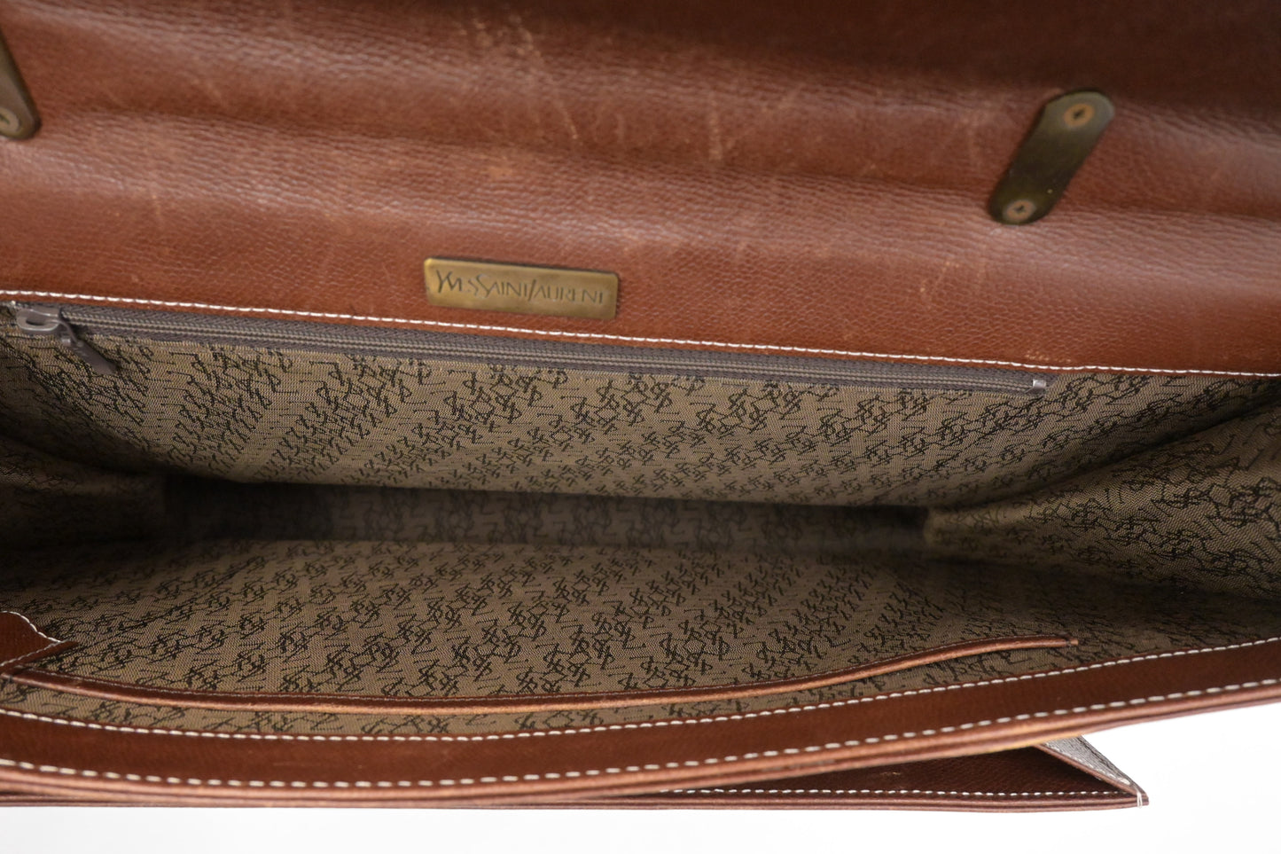 YSL Saint Laurent Business Bag in Brown Leather