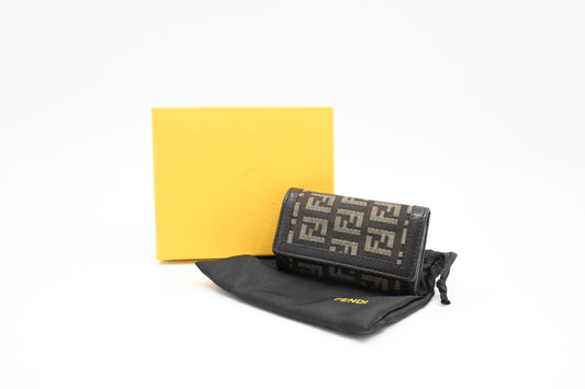 Fendi 6 Key Case in Zucca Canvas