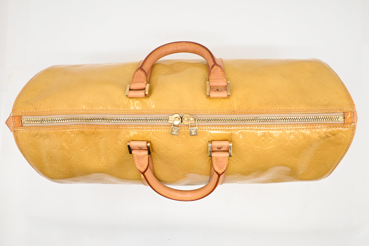 Louis Vuitton Keepall 45 in Yellow Vernis Leather