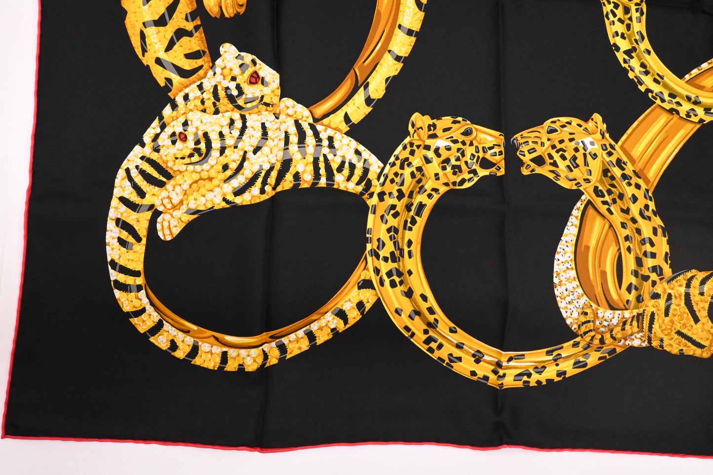 Cartier Tiger Scarf in Black Silk