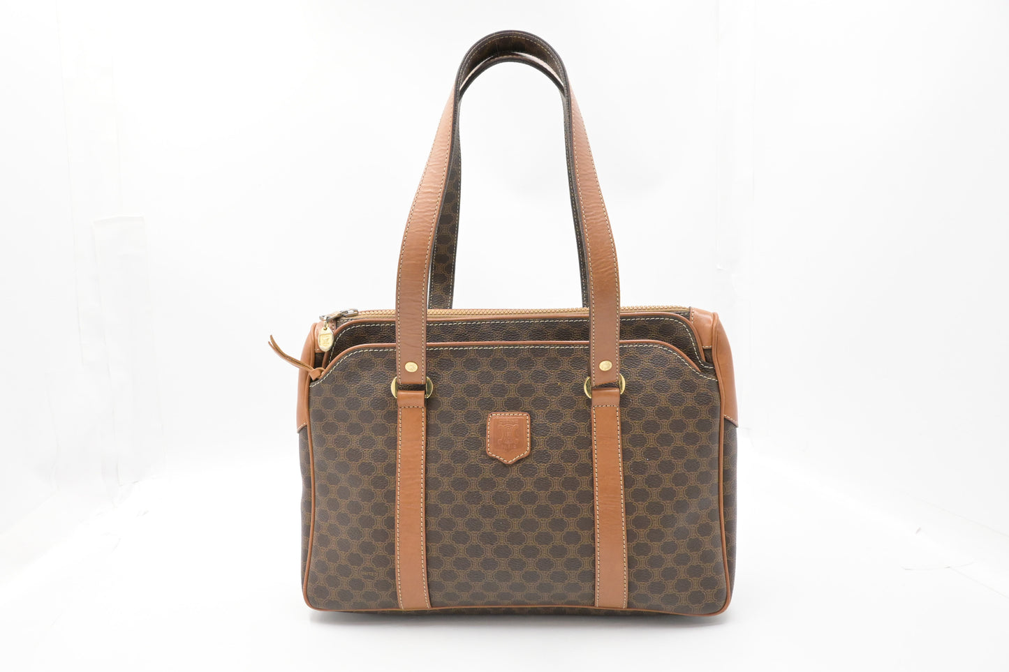Celine Shoulder Bag in Brown Macadam Canvas