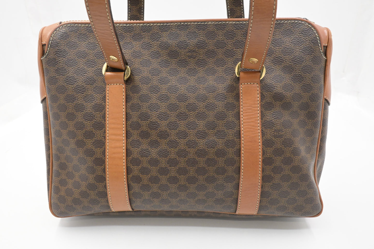 Celine Shoulder Bag in Brown Macadam Canvas