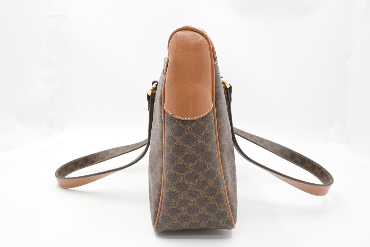 Celine Shoulder Bag in Brown Macadam Canvas