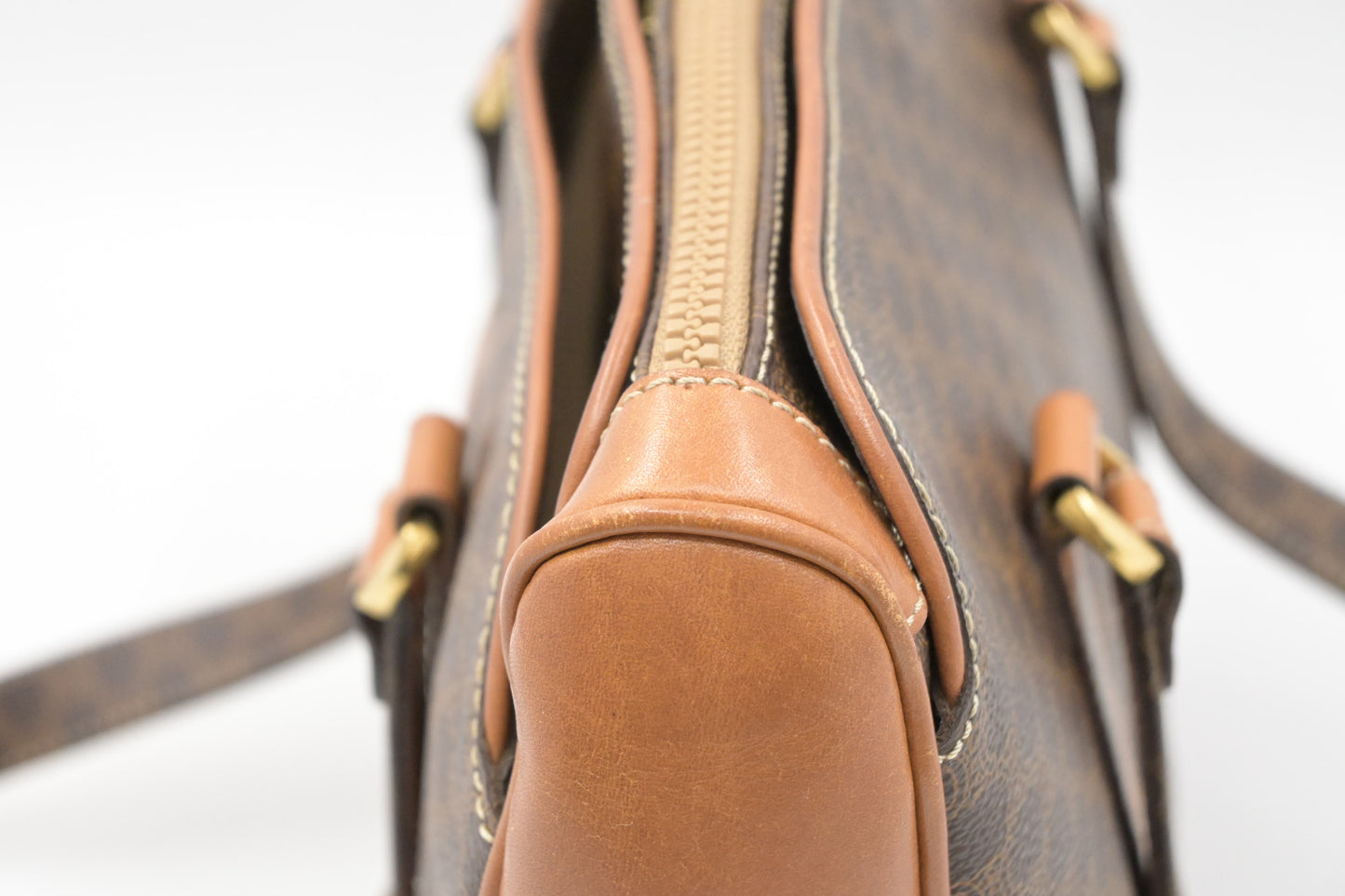 Celine Shoulder Bag in Brown Macadam Canvas