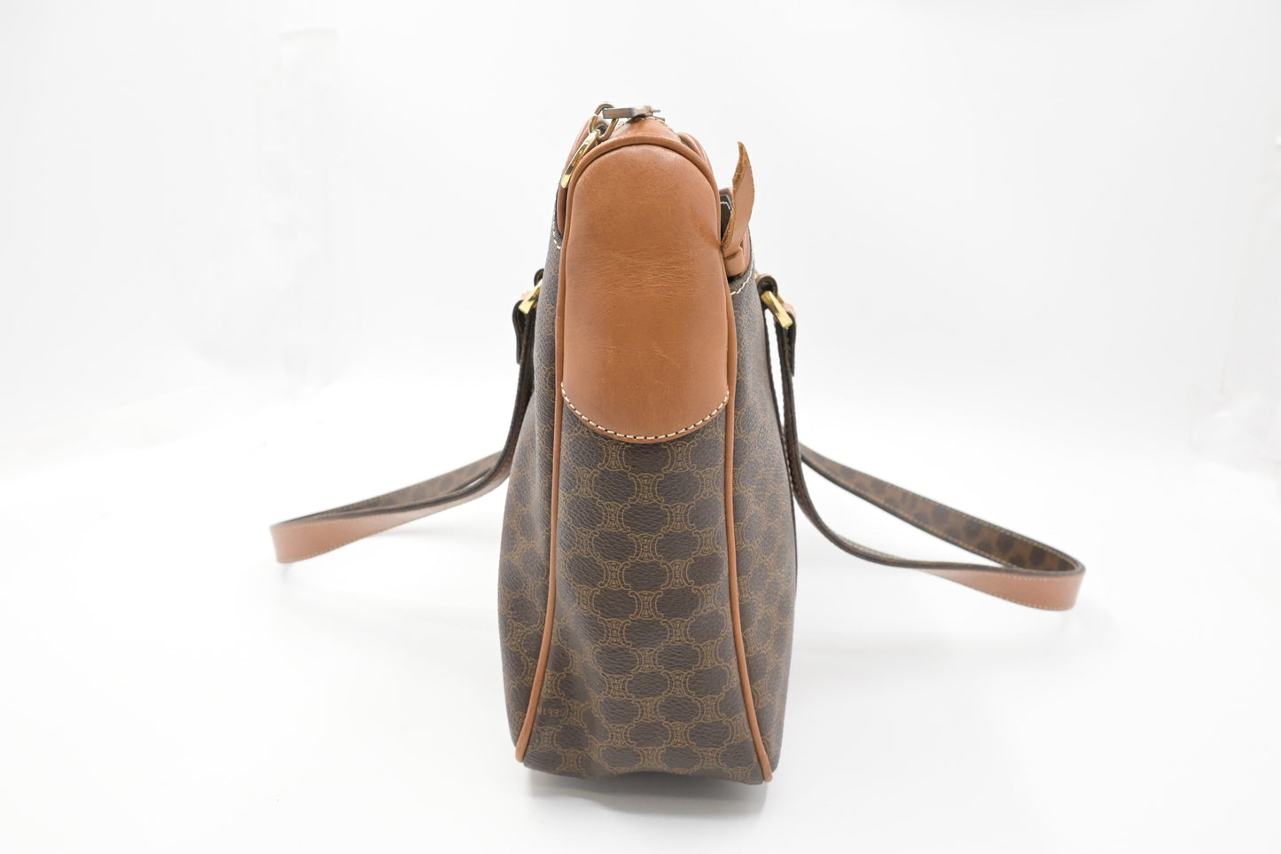 Celine Shoulder Bag in Brown Macadam Canvas