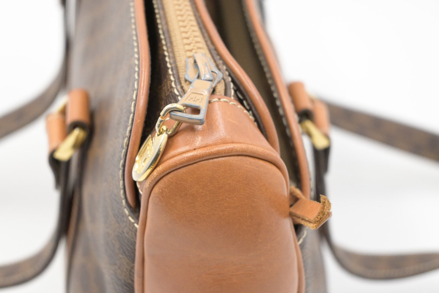 Celine Shoulder Bag in Brown Macadam Canvas