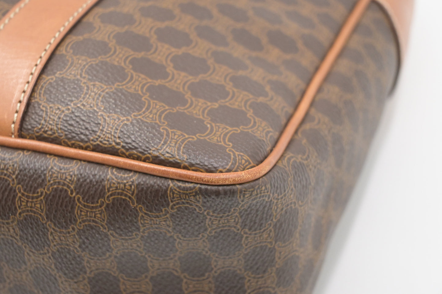 Celine Shoulder Bag in Brown Macadam Canvas