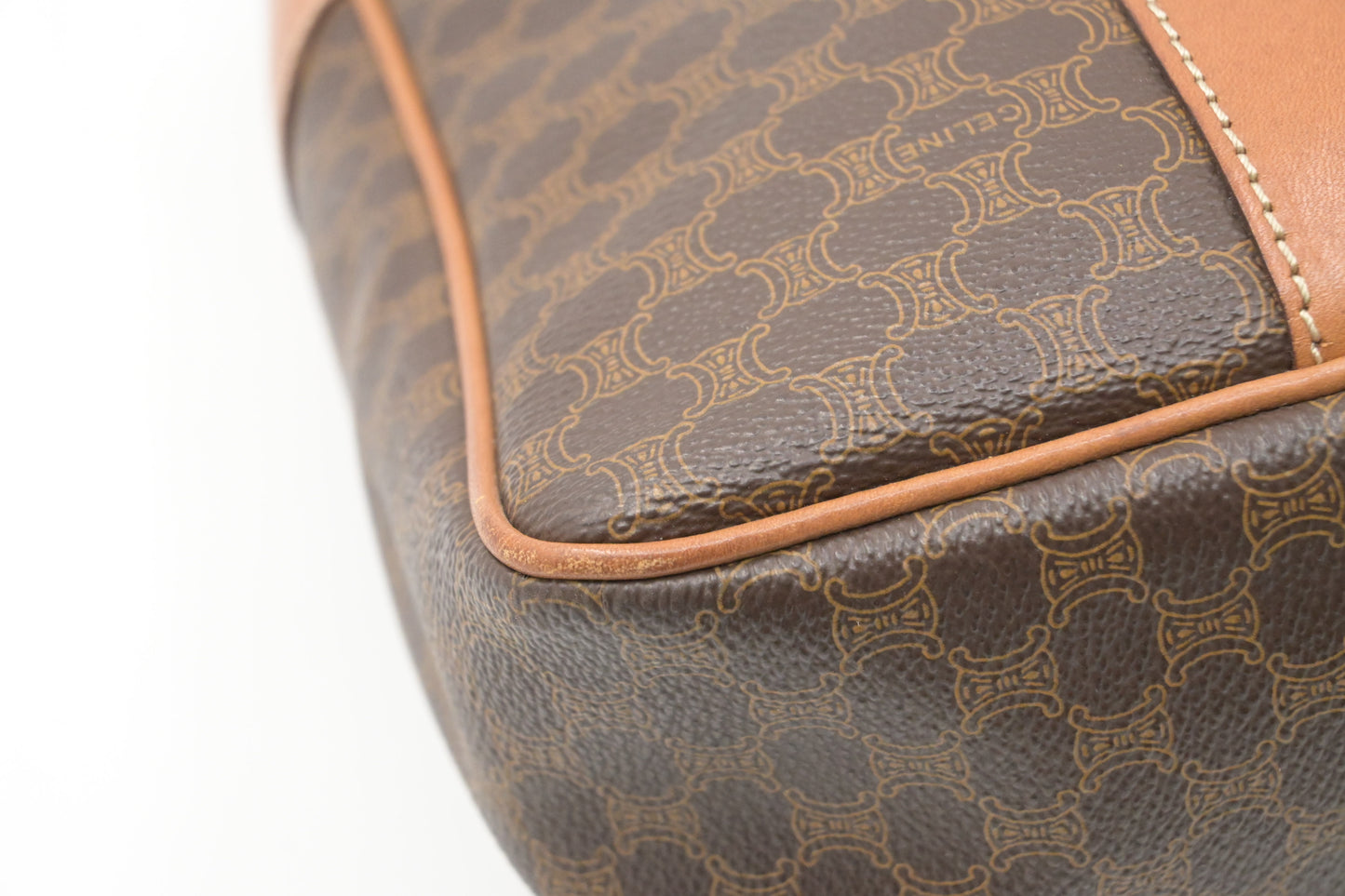 Celine Shoulder Bag in Brown Macadam Canvas