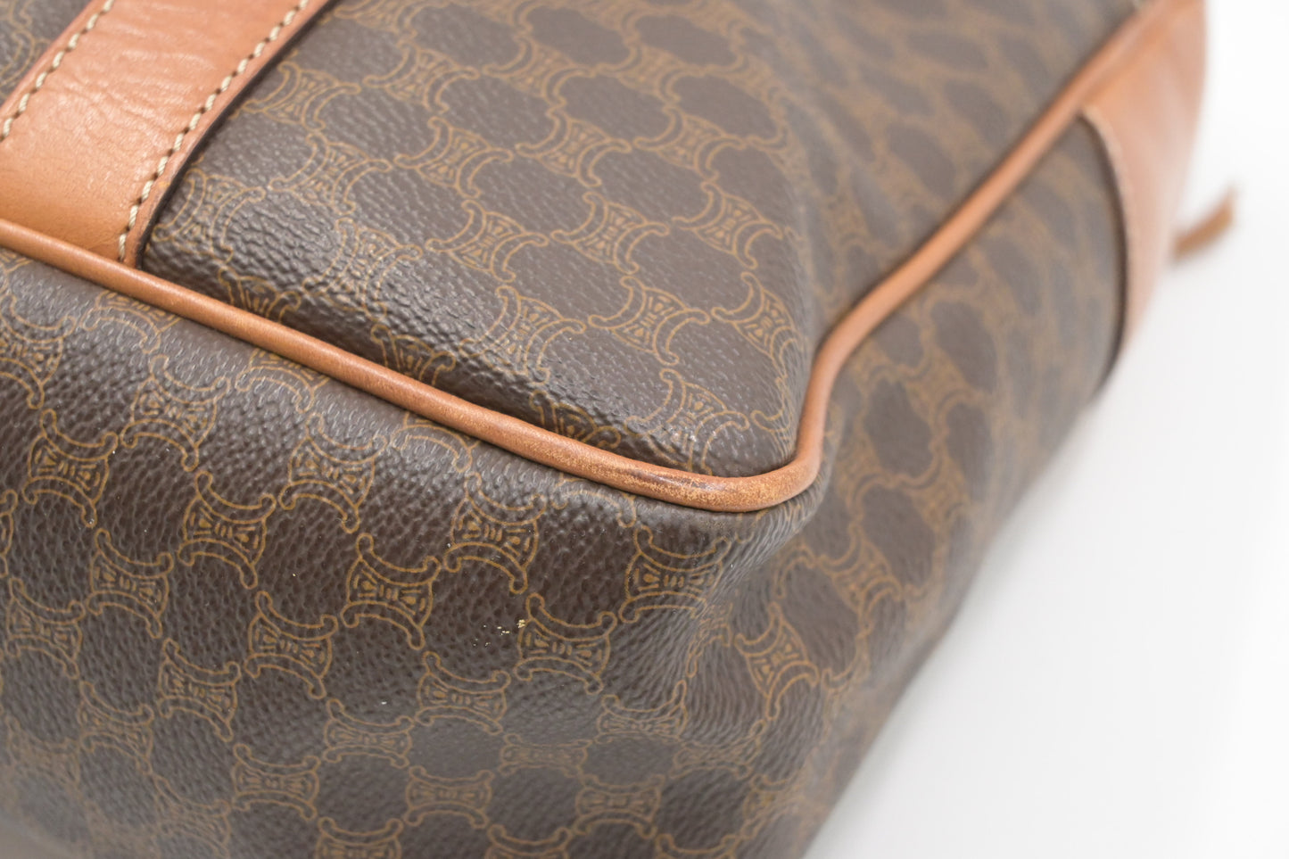 Celine Shoulder Bag in Brown Macadam Canvas