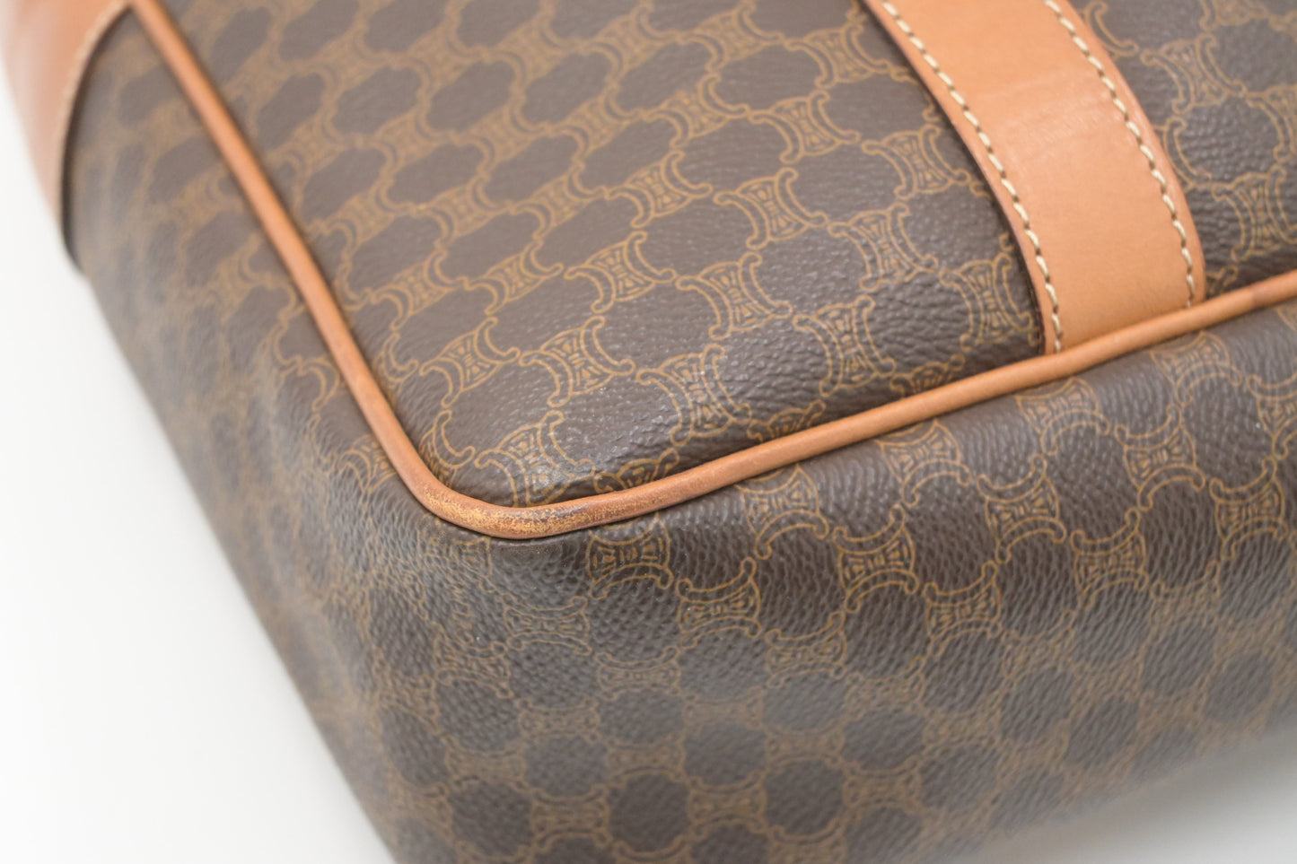 Celine Shoulder Bag in Brown Macadam Canvas