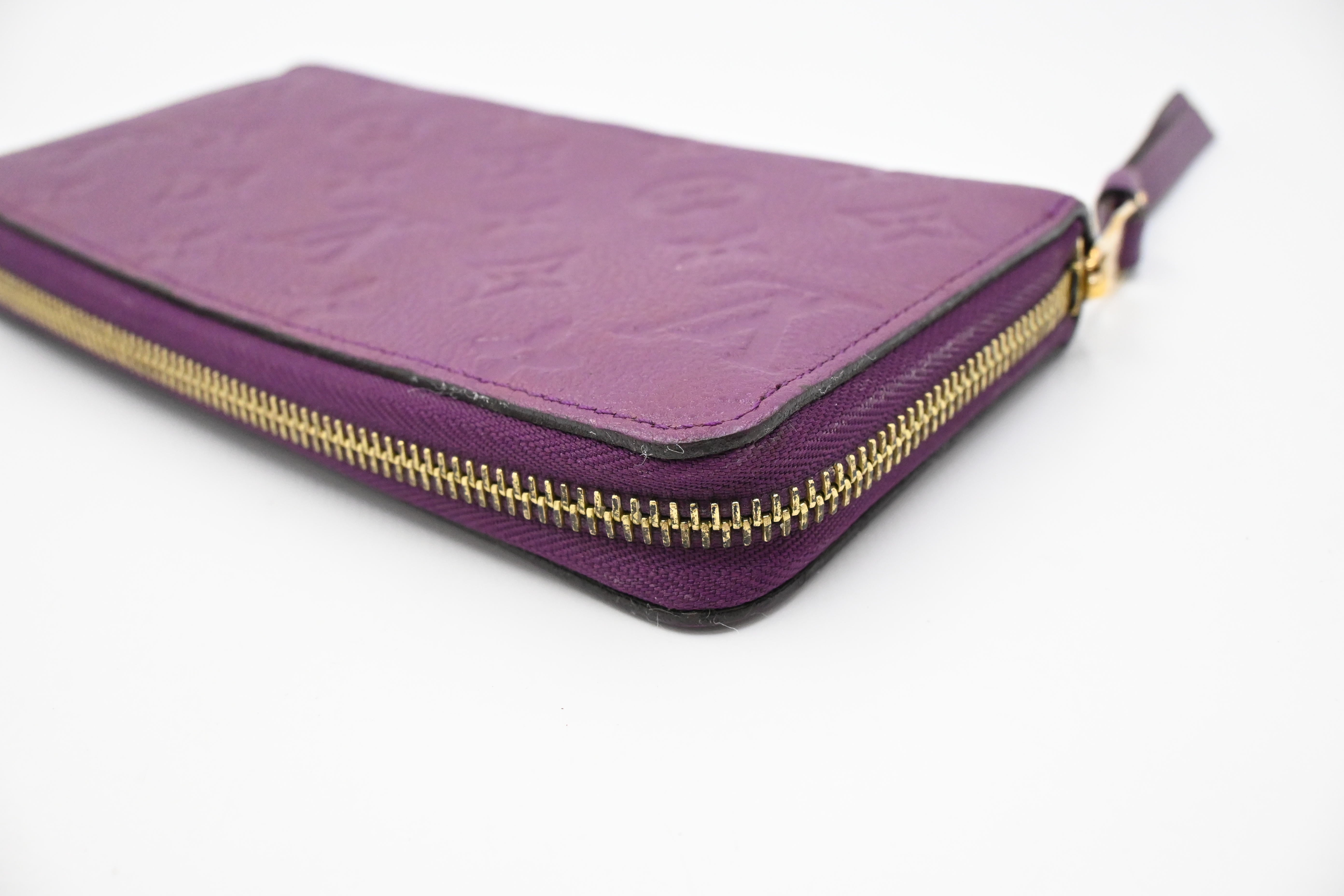 Louis Vuitton Zippy Wallet in Purple Empreinte Leather – Weekly