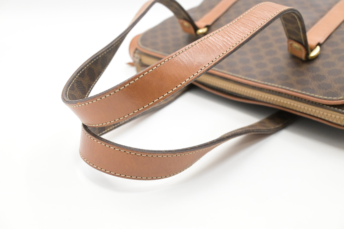 Celine Shoulder Bag in Brown Macadam Canvas