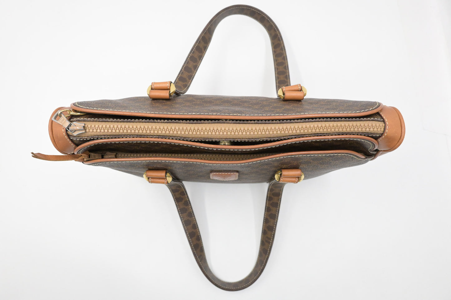 Celine Shoulder Bag in Brown Macadam Canvas