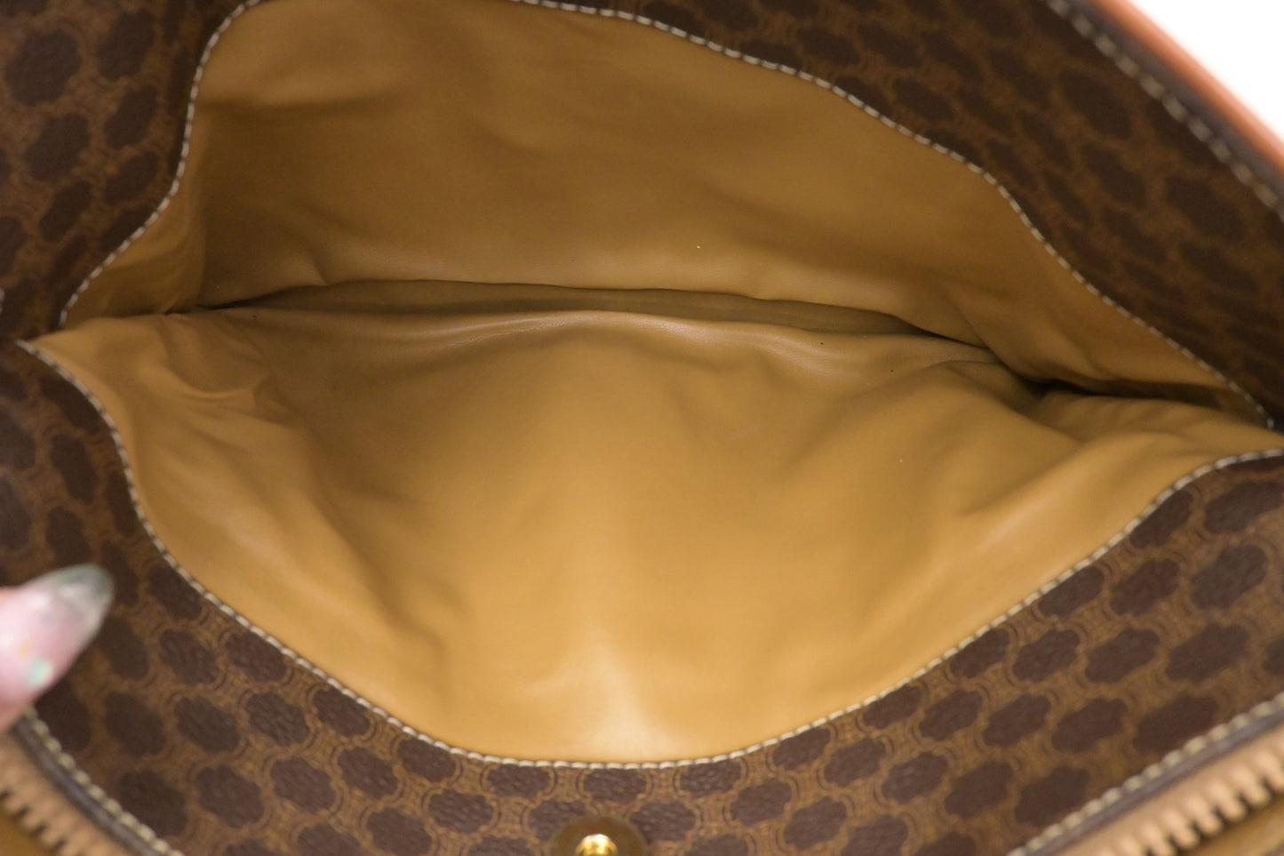 Celine Shoulder Bag in Brown Macadam Canvas